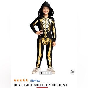 Tipsy elves Kids Skeleton Costume - Black and Gold size small